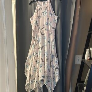 Candie's Asymmetrical White Cream Halter Dress